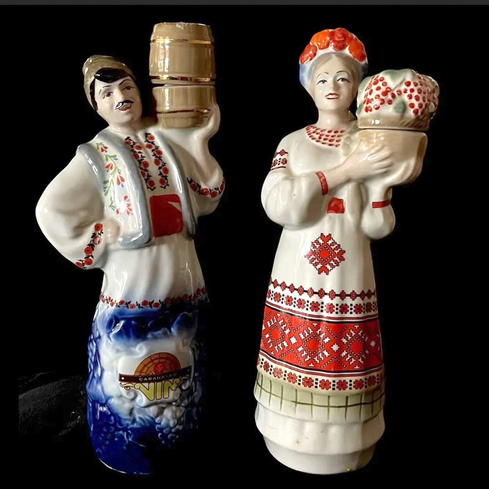 1970’s Carahasani Vin Decanter Bar Wear Set Made in Italy Extremely Rare Pair